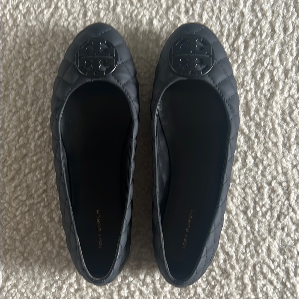 Tory Burch Black Quilted Ballet Flats
